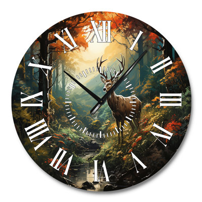 Horloge murale verte et brune
