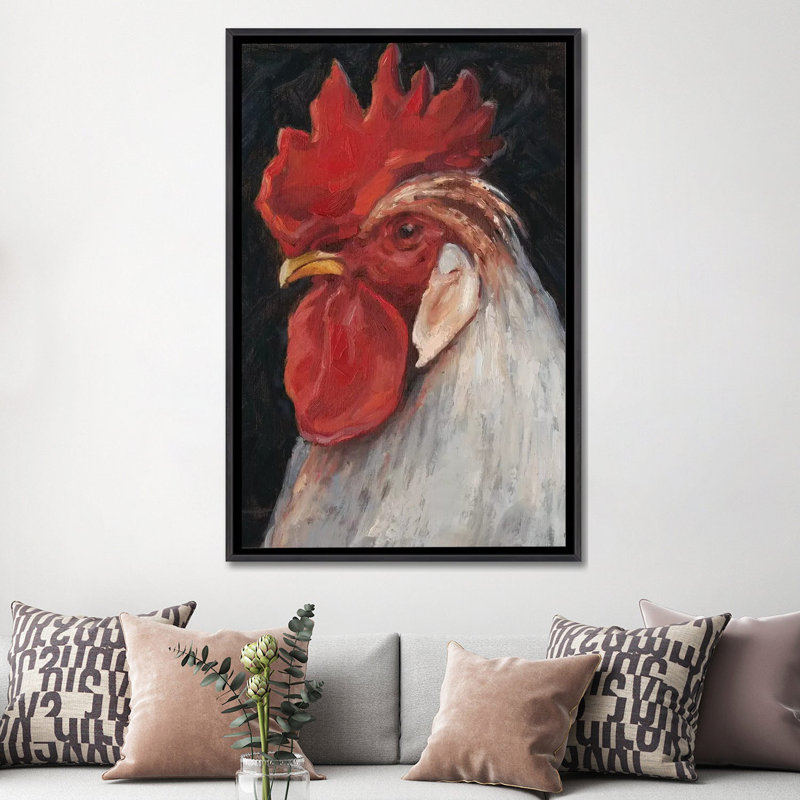 « Rooster portrait II » par Ethan Harper, reproduction d’art, Pas de tapis, H 60 po x l 40po x P 1,5 po