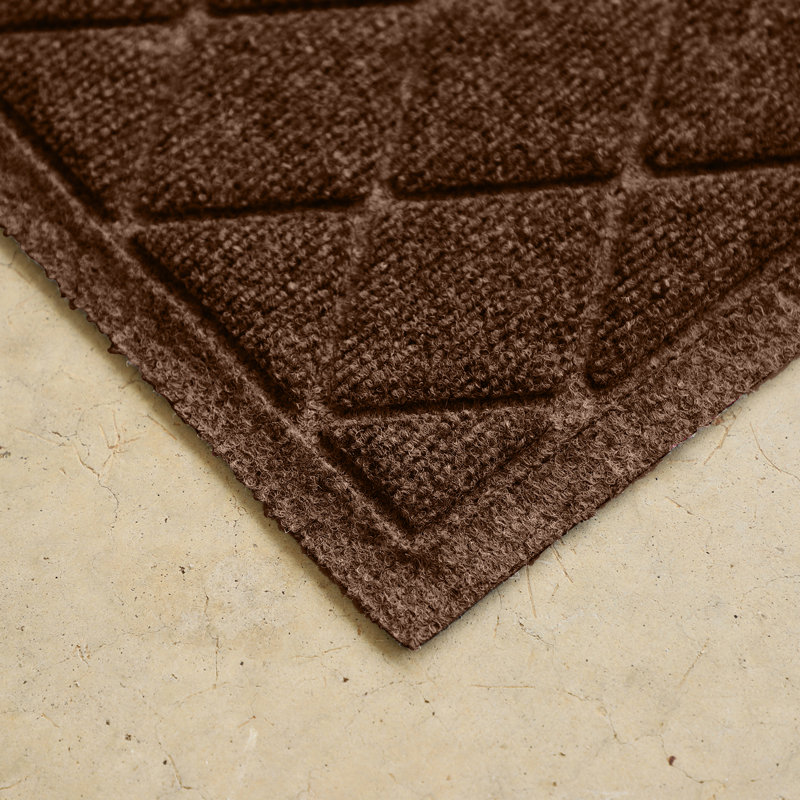 WaterHog® Argyle 35 in. x 59 in. Indoor Outdoor Doormat, Dark Brown, Rectangle 34' x 54'