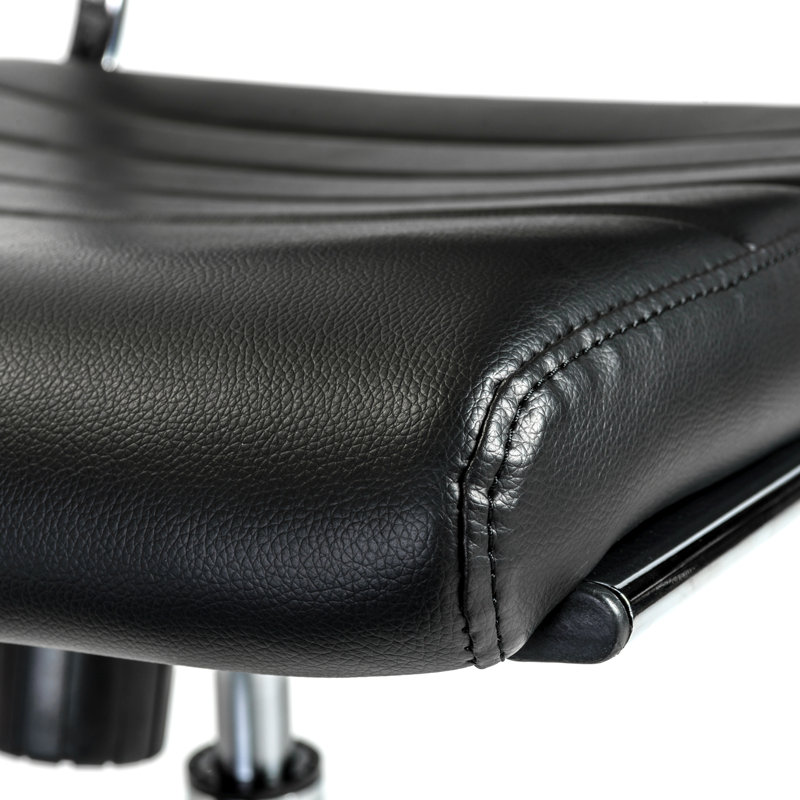 Chaise de travail Rossie, Non, Similicuir noir