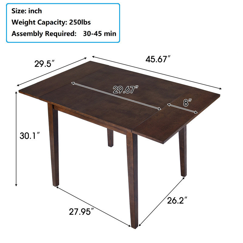 Table de salle à manger extensible, Brun