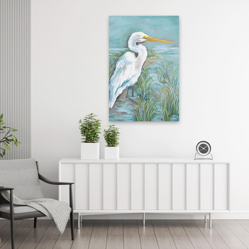 Aigrette - aigrette côtière, H 36 po x l 24 po