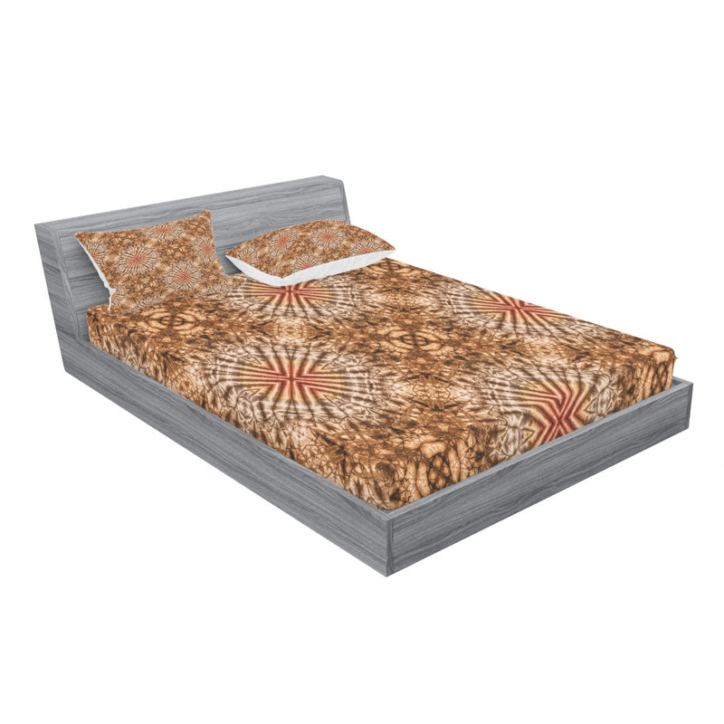 Microfiber Geometric Sheet Set, Queen Sheet Set with Fitted Sheet