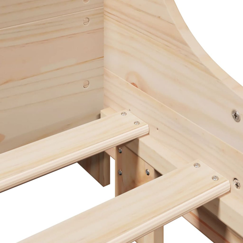 Bed Frame Without Mattress Solid Wood Pine, 81 x 217.5 cm, Natural