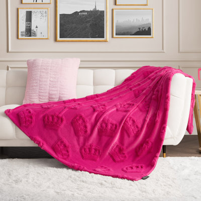 Juicy Couture 3D Faux Fur Throw Blanket