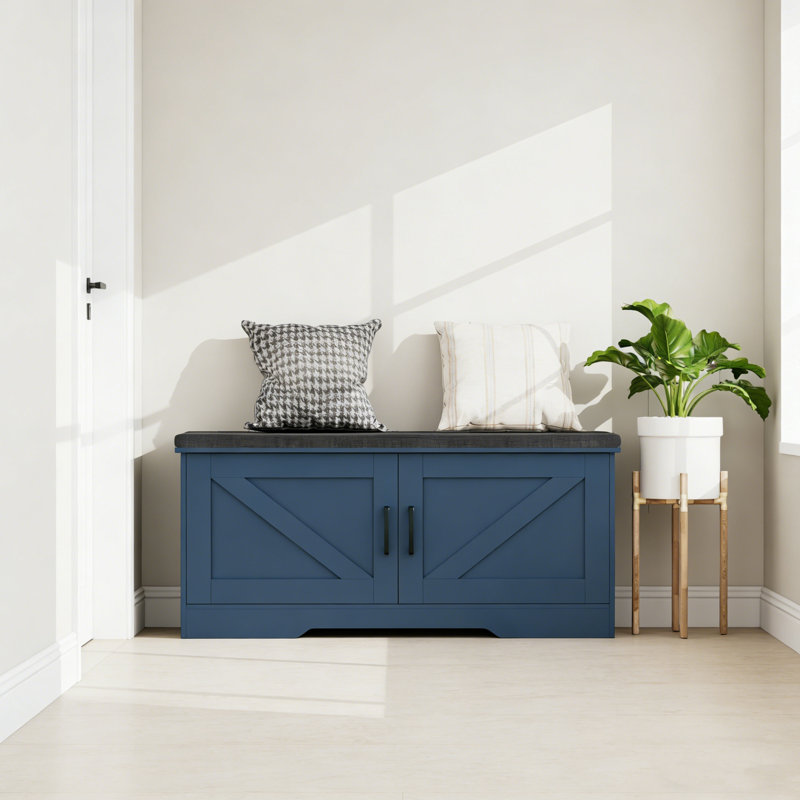 Banc de rangement avec siège rembourré