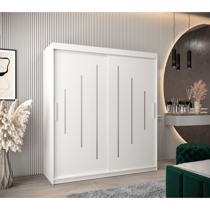 Asfiya 2 Door Manufactured Wood Wardrobe, White Matt