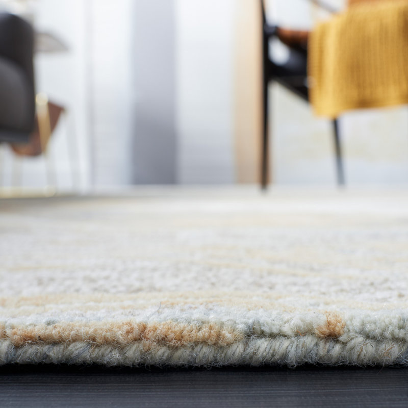 Tapis abstrait en laine et coton touffeté à la main Jaxony Metro, Rectangle 4 pi x 6 pi