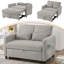 2 Seater Linen Sofa Bed-1172008661