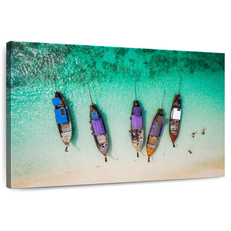 Nicci Seaside Long-Tail Boats, 20" H x 30" W