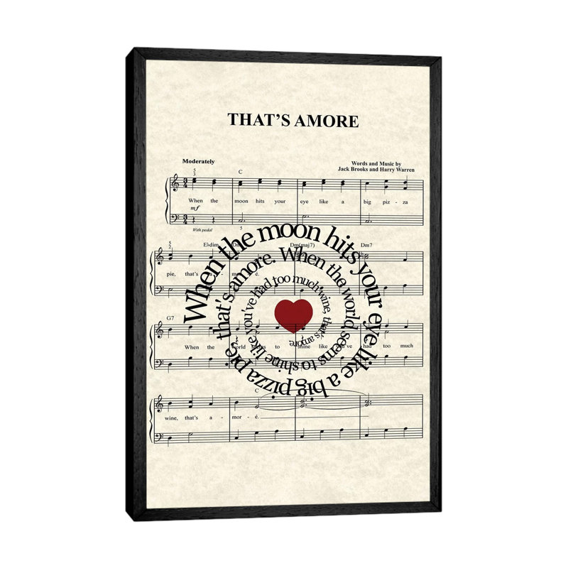 That's Amore - Print on Canvas, Black Framed, 101.6 cm H x 66.04 cm W