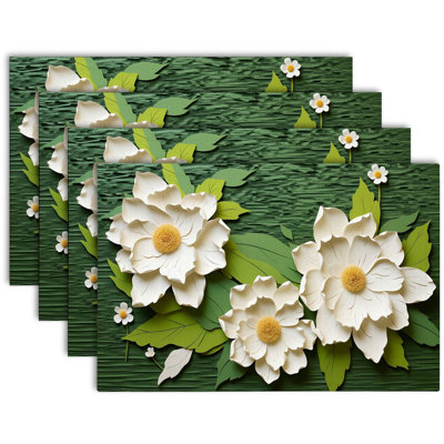 4-Piece Polyester Rectangle Dining Table Placemat