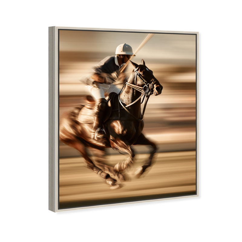 Streaking Steed Animals Canvas Print by Oliver Gal, Black Frame, 16 x 20, 25"H x 31"W, Silver Floater Frame