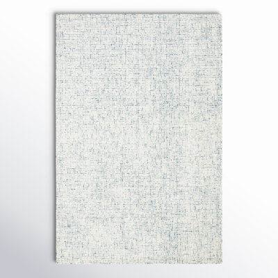 Rowe Ivory Blue Hand-Tufted Striped Rug