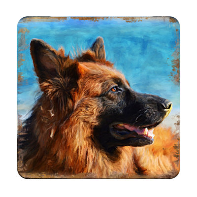 Wood Square 4 Piece Coaster Set