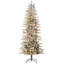Arbre de Noël artificiel 7,5 pi avec 7,5 branches de neige floquées, 350 lumières claires jaunes chaudes, ouverture automatique, ampoule supplémentaire