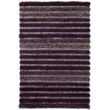 Lavasa Hand Loomed Striped Area Rug in Purple/Grey