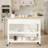 White Multi-Functional Kitchen Island Trolley With Large Countertop, Storage Cabinets, Drawers, And Open Shelves. Comes With A Towel Rack. Suitable For Kitchens And Dining Rooms; Movable.-471328542