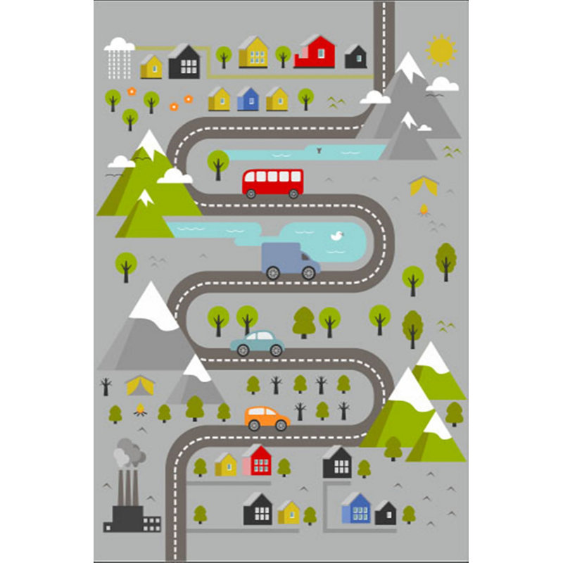 Delorme Grey/Green/Red Rug, Rectangle 180 x 280cm