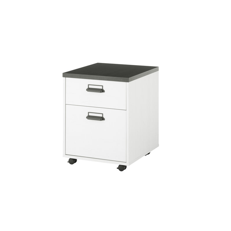 Jackeline 47cm Wide 1 -Drawer Mobile File Cabinet, White/Black