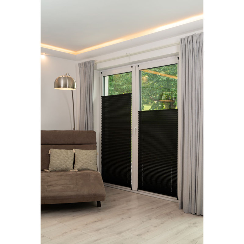 Sheer Pleated Shade, 210 cm L x 90 cm W, Black