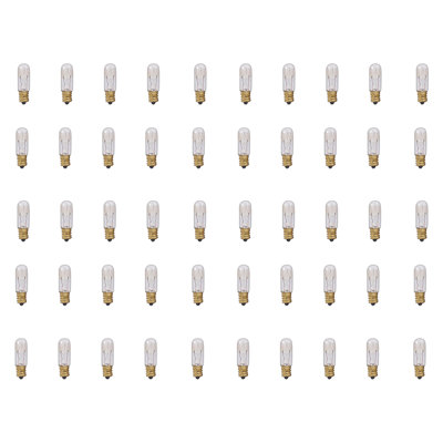 6 Watt T4 Incandescent, Dimmable Light Bulb, (2700K) E12/Candelabra Base