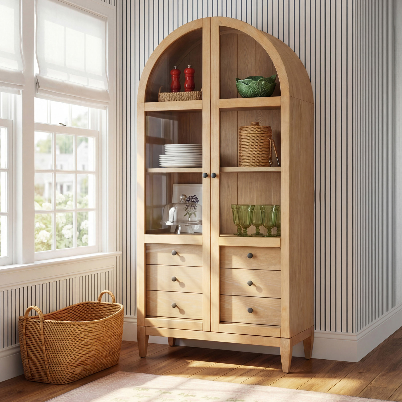 Gayle Oak Accent Cabinet