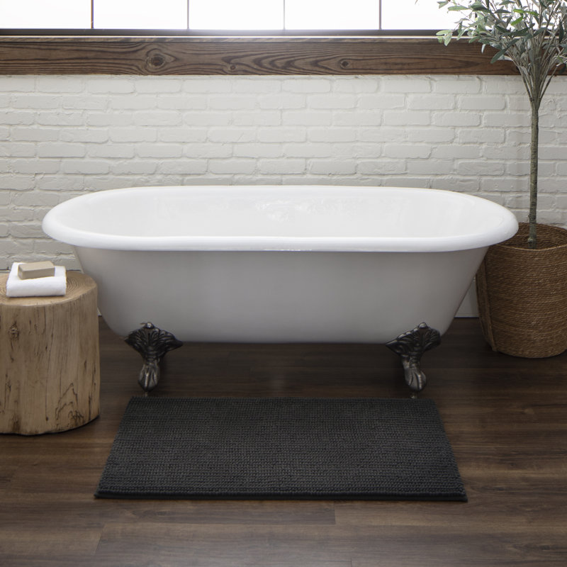 Tapis pour salle de bain Wagnon, L 27 po x L 45 po, Charbon de bois