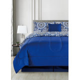 5 Piece Comforter set Reversible Comforter with Decorative Pillow Sham and Bed Skirt