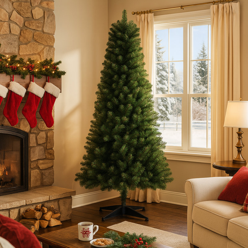Arbre artificiel de 6 pi avec 490 pointes, support à 4 pieds, pour un décor de fête intérieur personnalisé dans un dortoir, installation manuelle classique, dortoir idéal pour Noël