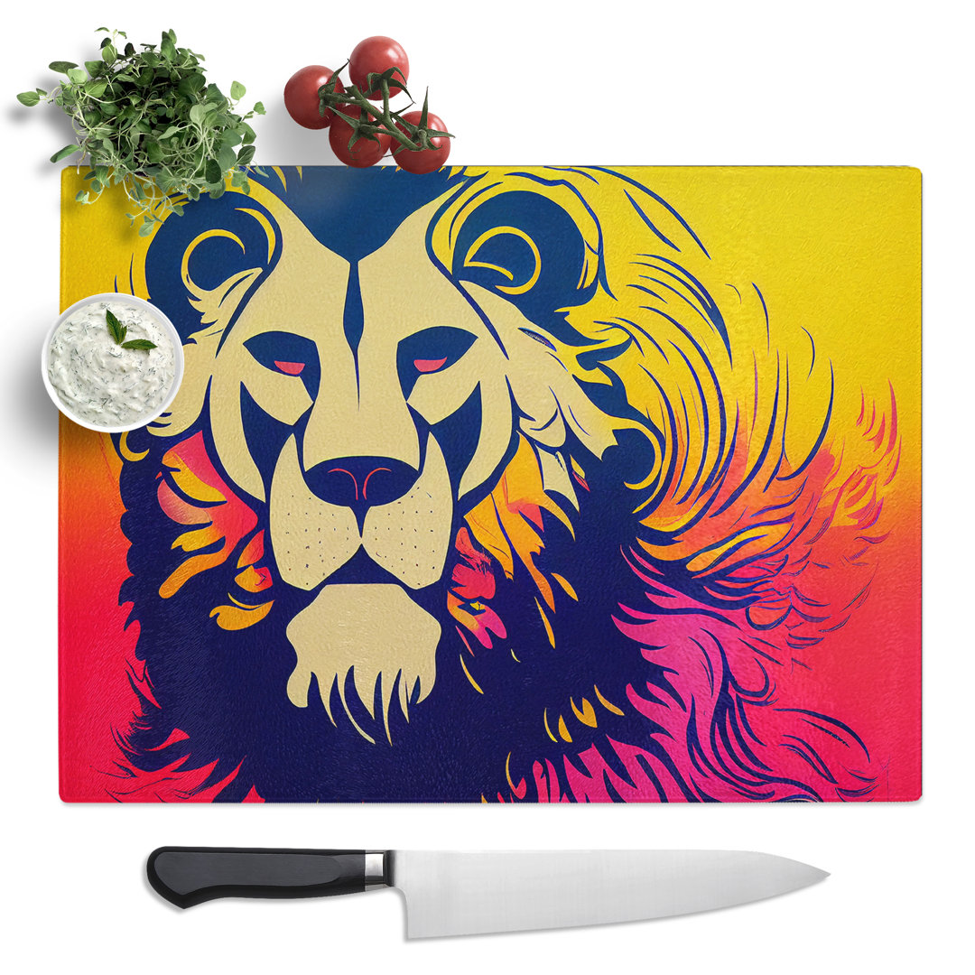 Stimulating Abstract Lion  Glass Chopping Board