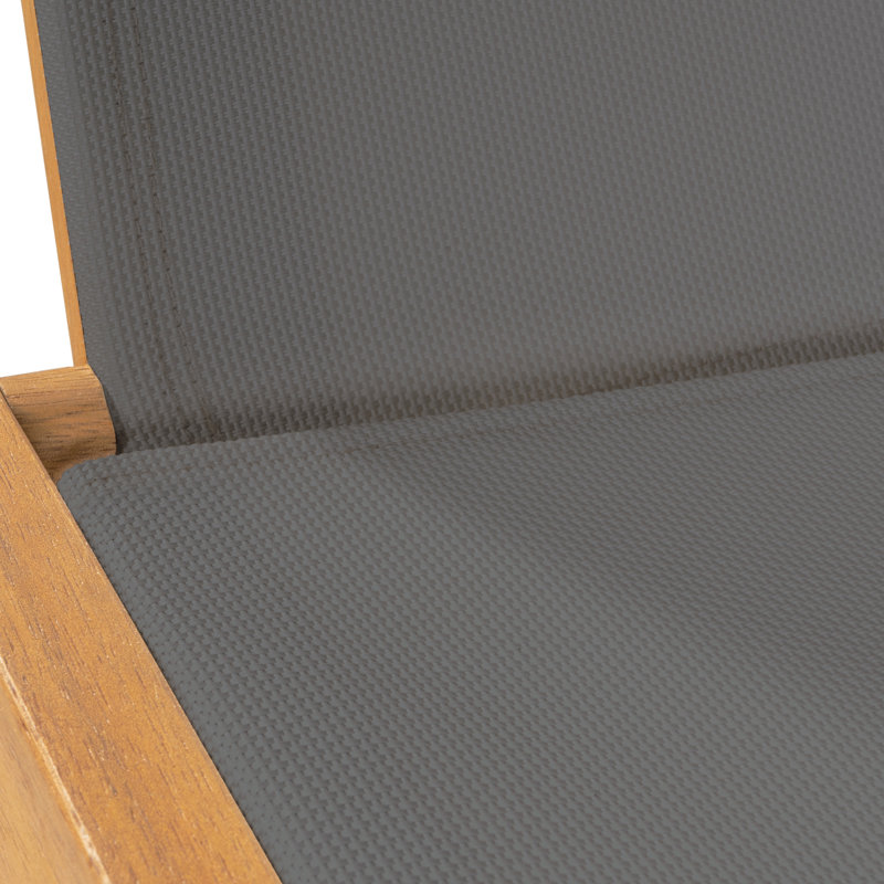 Méridienne d'extérieur réglable en bois d'acacia Lagunan, Gris foncé
