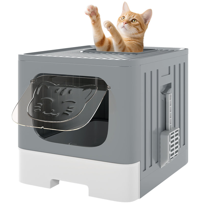 Polyethylene Plastic Litter Box Enclosure, Grey