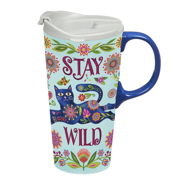 Tasse de voyage en céramique, 17 oz., Avec boîte, Stay Wild