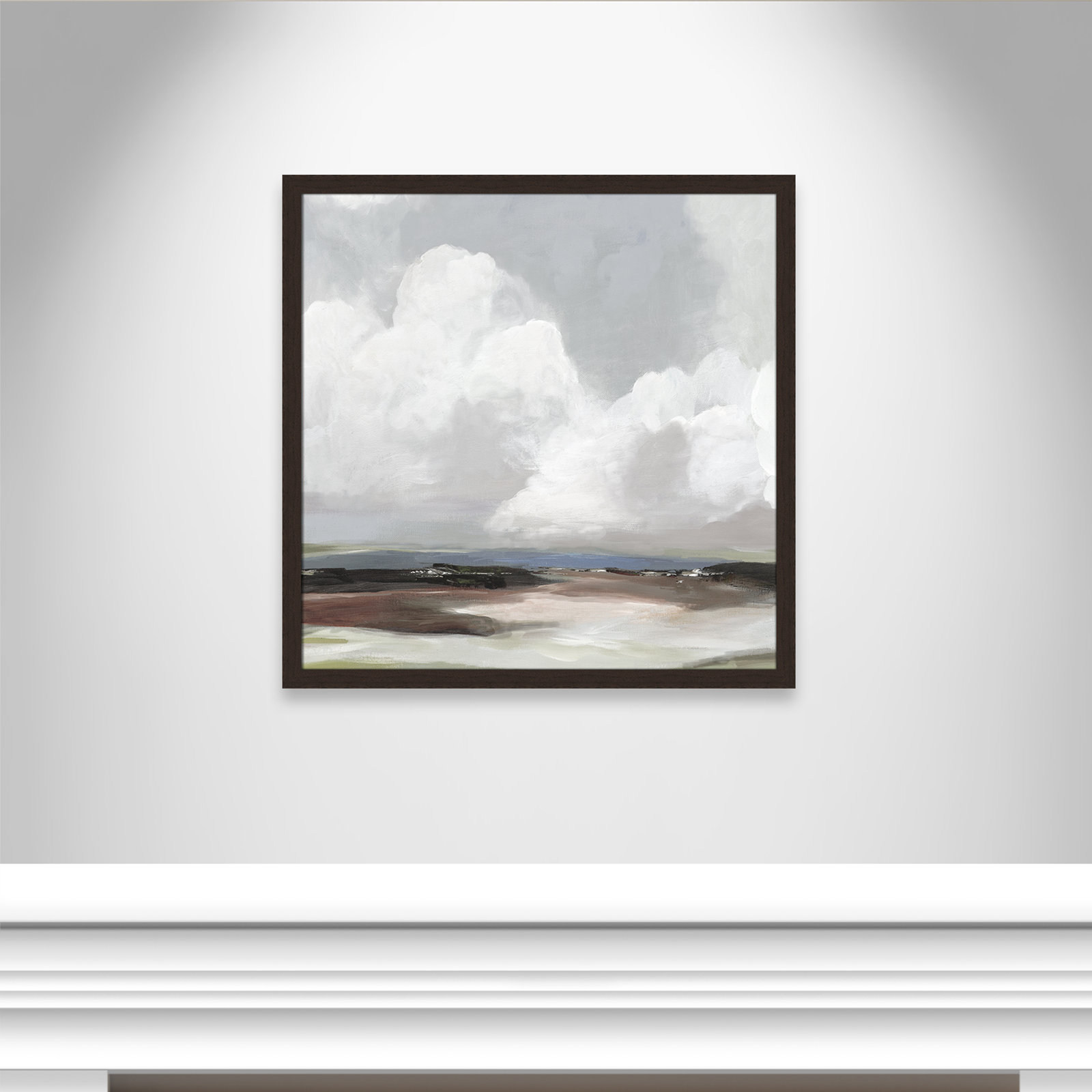 Avron "Morning Air" Painting, 33" H x 33" W x 1.12" D, Walnut Framed