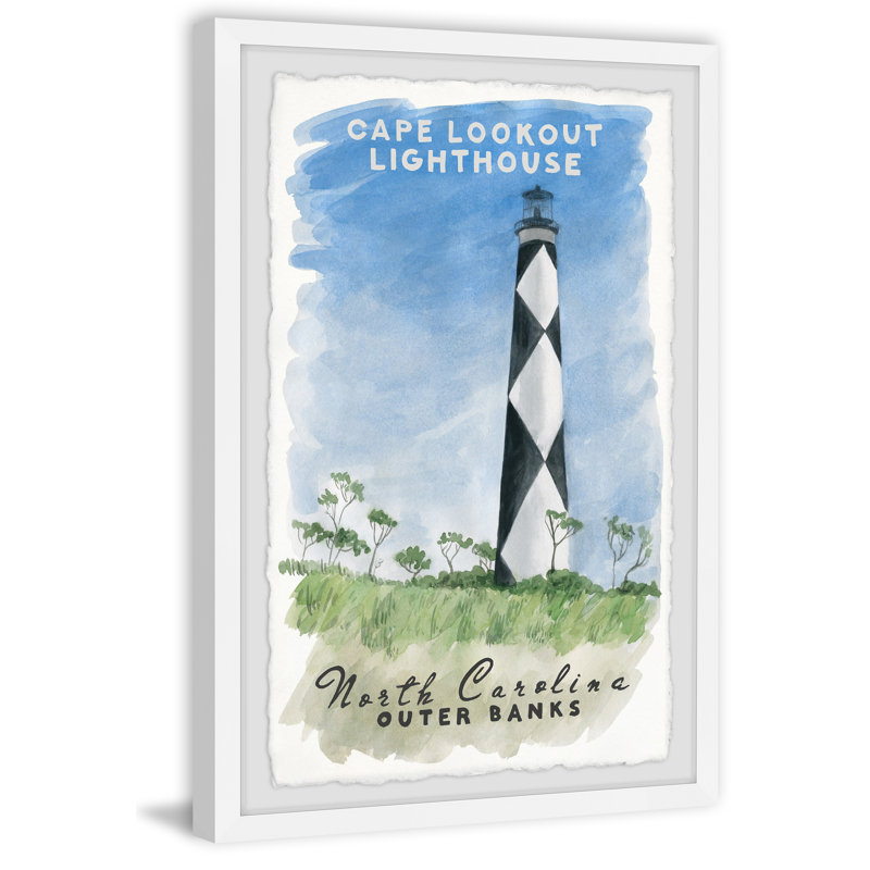 Phare du Cap - Reproduction d'annonces sur papier encadré, H 24 po x l 16 po x P 1,5 po
