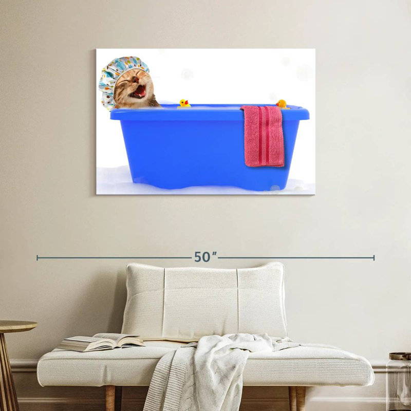 Ketti Tabby Cat Bubble Bath, 26" H x 39" W