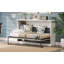 Lit escamotable horizontal simple, lit escamotable mural, armoire pliante, mobilier peu encombrant pour chambre d'amis polyvalente, bureau personnel, blanc rustique
