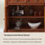 Armoire à vin en bois massif 51,18 ", présentoir en verre avec rangement en couches de grande capacité