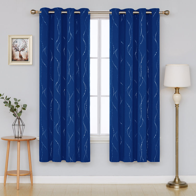 Cohmer Room Darkening Curtain Pair, Royal Blue, 52" W x 84" L