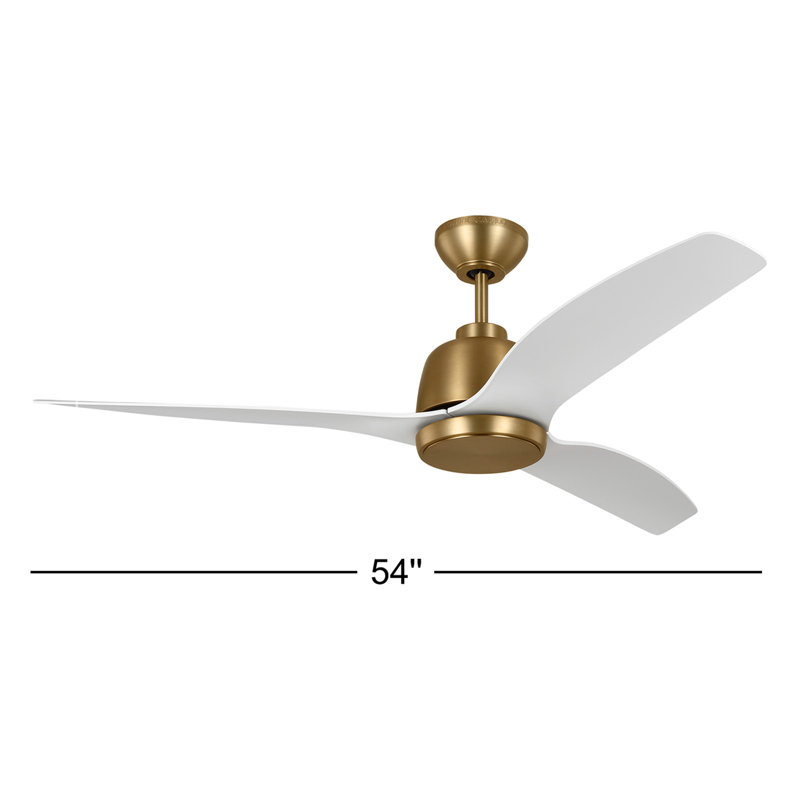 Avila LED Downrod Ceiling Fan, Satin Gold