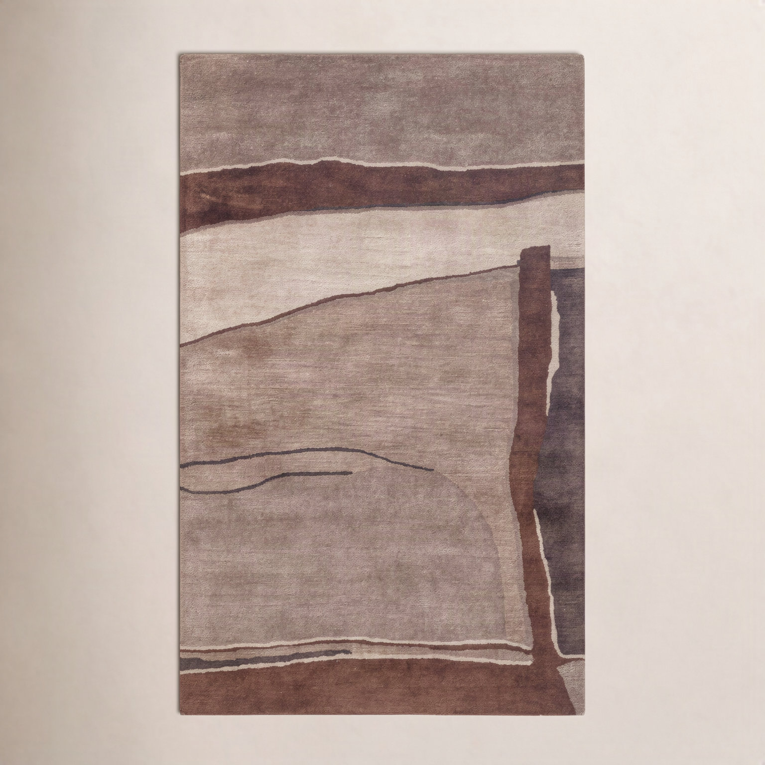 Roseburg Hand-Tufted Abstract Wool Rug, Rectangle 5' x 8'