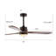 Ventilateur de plafond à hélice à DEL à 3 pales de 52 po avec télécommande et ensemble d'éclairage inclus Gatto-1251137170