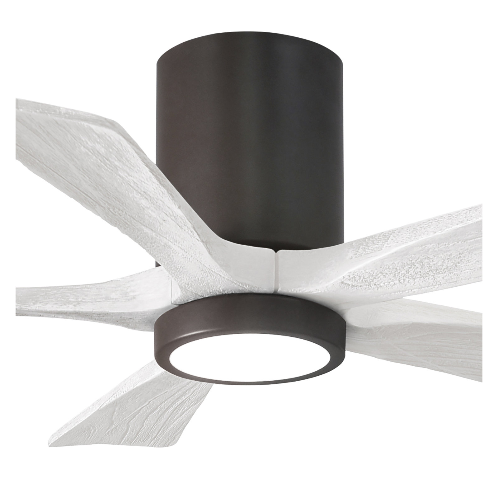 Irene 5 - Blade LED Ceiling Fan with Light Kit Included, Textured Bronze, Matte White, 42"