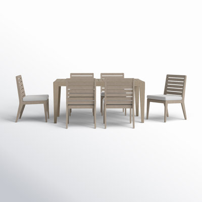 Ojai 66'' Rectangular 6 - Person Outdoor Dining Set with Armless Dining Chairs