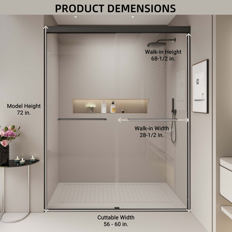 Portes de douche, Noir mat