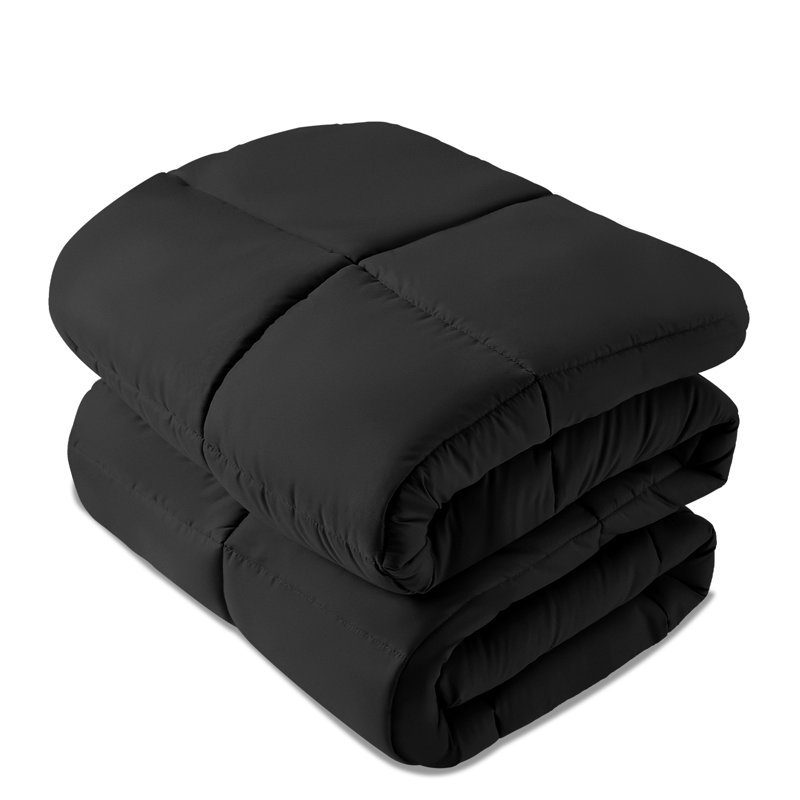 Machine Braided Comforter, Black, California King Comforter