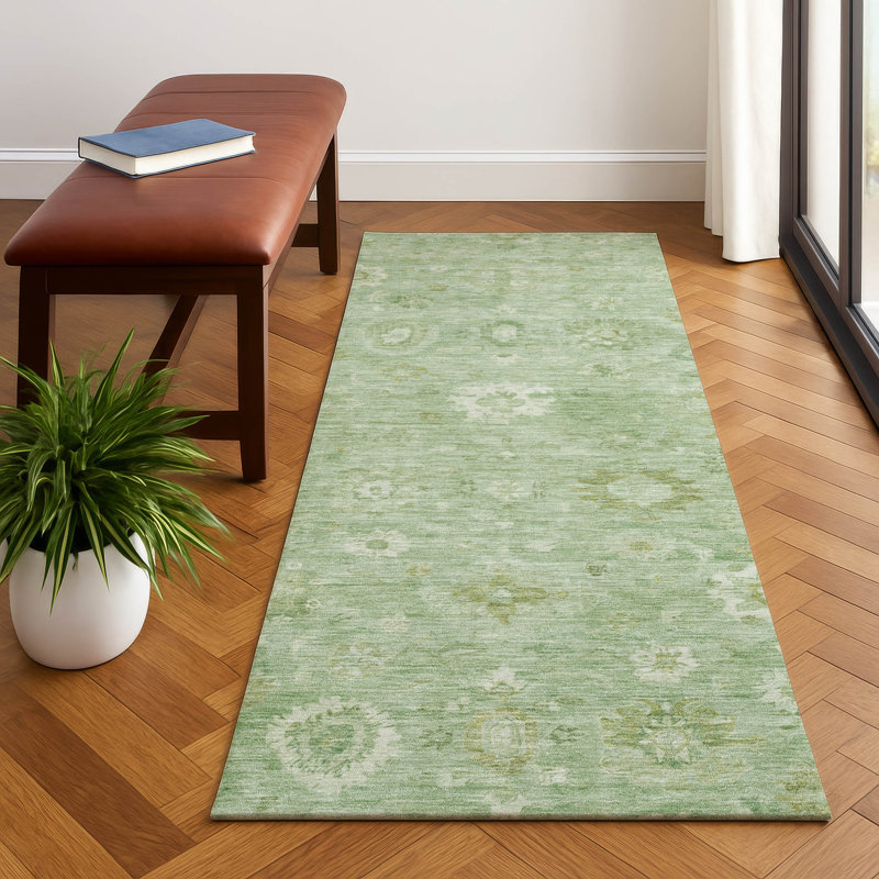 Premium Machine Washable Verlin AMF1770 Damask Rug, Runner 2'3" x 7'6"