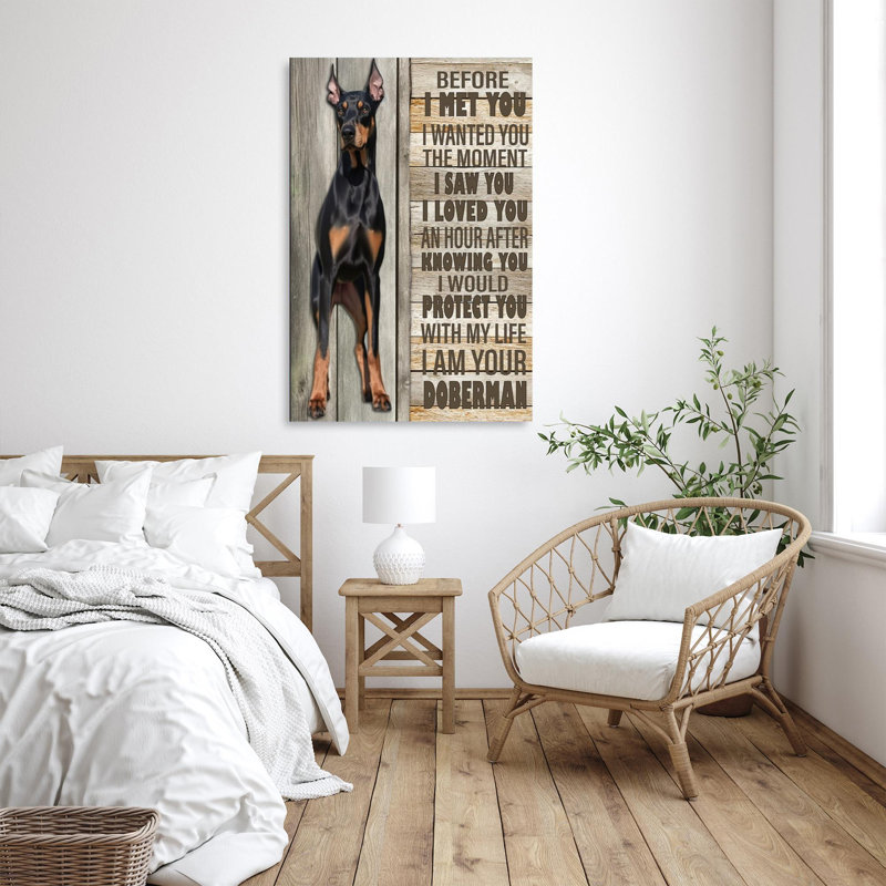 «I Am Your Doberman», impression sur toile, H 36 po x l 24 po x P 1,25 po