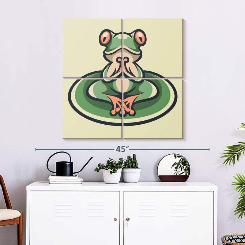 Funny Yoga Frog, 32" H x 32" W